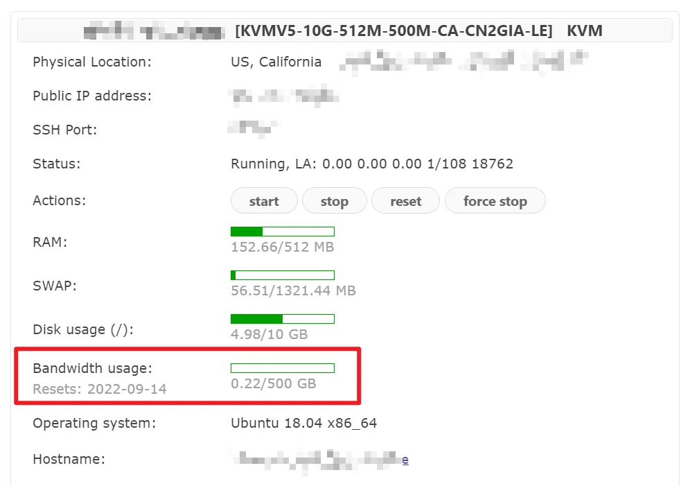 KiwiVM 面板查看流量