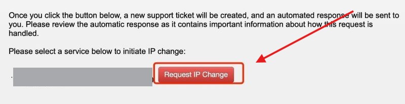 点击Request IP Change按钮