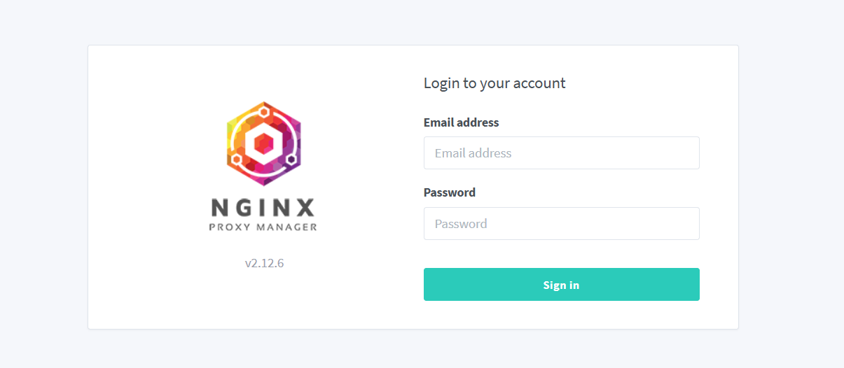 Nginx Proxy Manager 登录界面